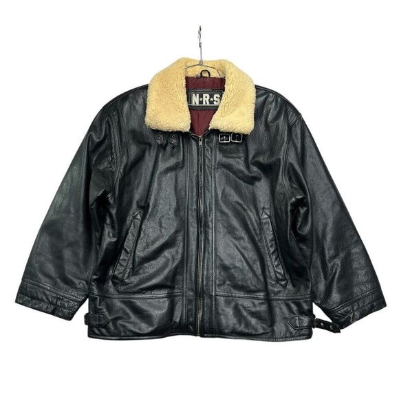 NRS Men's Size XL Vintage Aviation Flight Bomber Leather Jacket - Picture 1 of 14